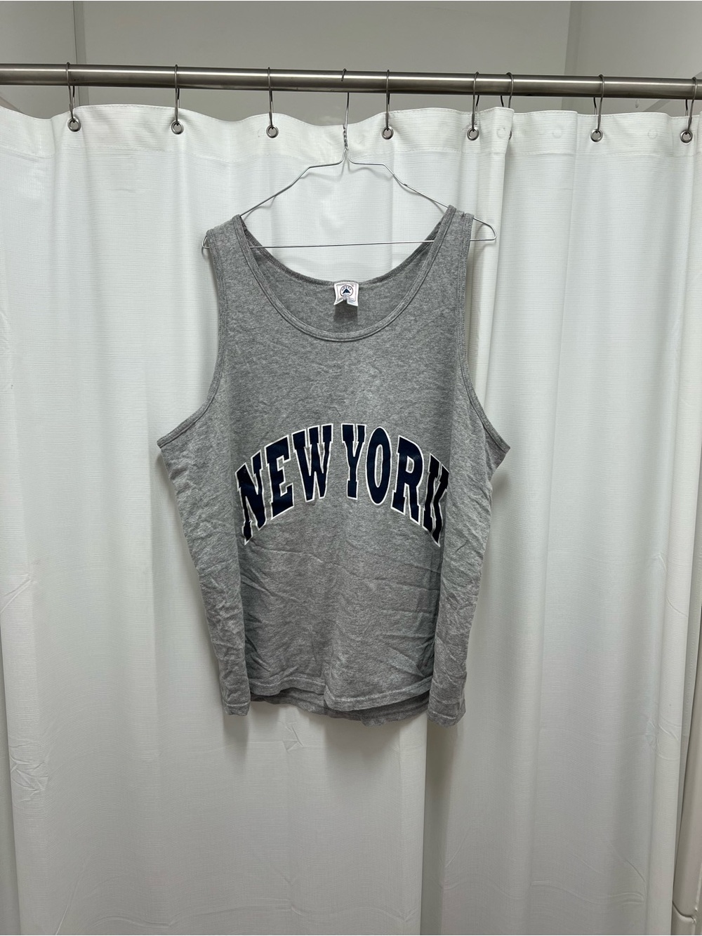 Delta Gray Tank Top with Navy "New York" Logo
